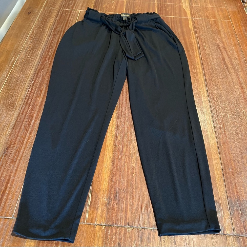 Bold Elements Black Paper Bag Stretch Pants Size Small